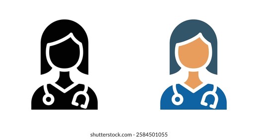 Doctor icons pack in black and colored version