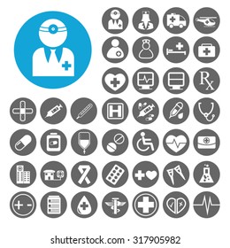 Doctor icons set. Illustration EPS10