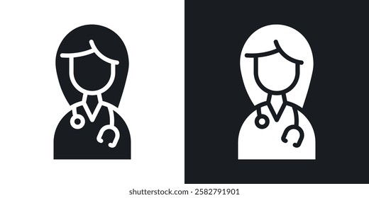 Doctor icons set vectors black and colored style