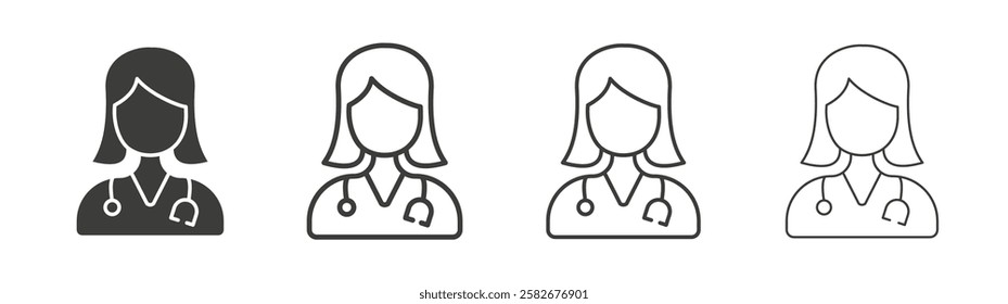 Doctor icons set vectors graphic designs