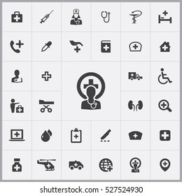 doctor icons universal set for web and mobile