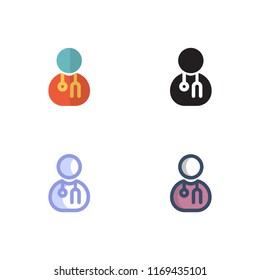 doctor icons vector. icons with four different styles