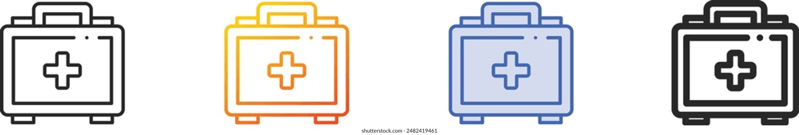 doctor icon.Thin Linear, Gradient, Blue Stroke and bold Style Design Isolated On White Background