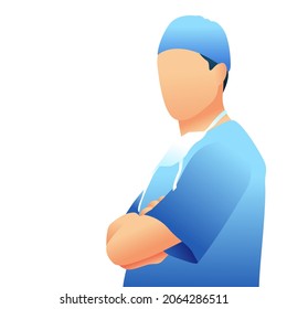 doctor illustration with flat style design. can be used as an element in the design of posters, social media, banners, websites, etc.