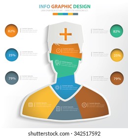 Doctor info graphic design. Clean vector