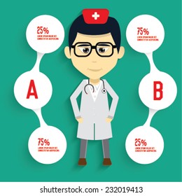 Doctor and info graphic design,clean vector