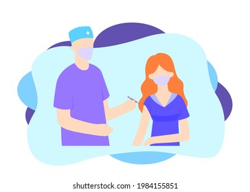 Doctor inject vaccine, vaccination - Illustration