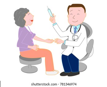 Doctor Injecting Sick Patient Stock Vector (Royalty Free) 781346974 ...