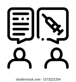 Doctor Injections Consultation Icon Vector. Outline Doctor Injections Consultation Sign. Isolated Contour Symbol Illustration