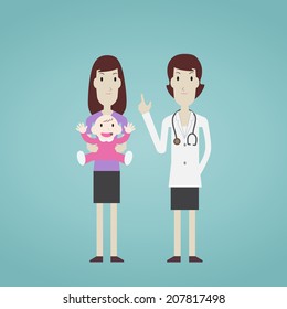 Doctor introduce to mother - Vector 