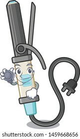 Doctor iron curling isolated in the mascot