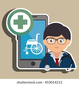 doctor with isolated icon design, vector illustration  graphic 