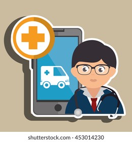 doctor with isolated icon design, vector illustration  graphic 