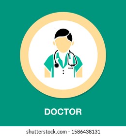 doctor. Isolated male doctor image. Vector illustration desgin