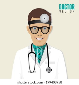 Doctor isolated on white background. Vector illustration. 