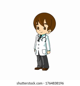 I am a doctor isolated on white background.Occupation.vector illustration