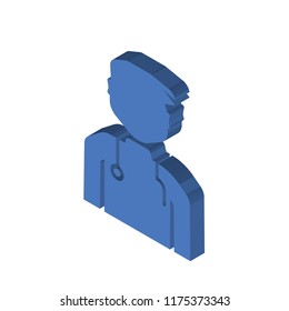 Doctor isometric left top view 3D icon