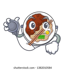 Doctor jajangmyeon isolated with the a cartoon