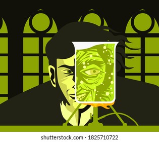 doctor jekyll and mister hyde test lab experiment tube poster