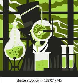 doctor jekyll   mister hyde test lab experiment tube poster