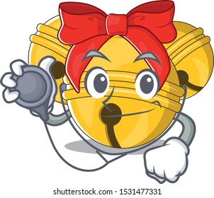 Doctor jingle bell on cartoon christmas tree