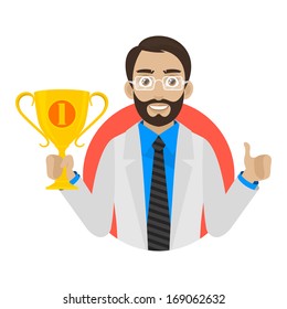 Doctor keeps cup in circle