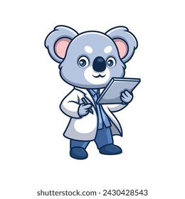 Doctor Koala Cute Cartoon Illustration
