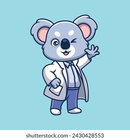 Doctor Koala Cute Cartoon Illustration