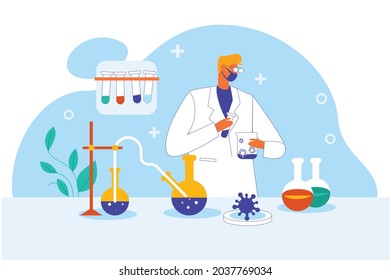 Vector de concepto de doctorado en laboratorio