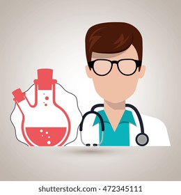 doctor laboratory tube chemistry vector illustration graphic
