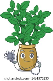 Doctor lemon balm isolated in the character