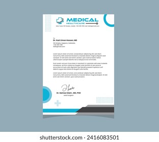 Doctor letterhead design template, medical letterhead, a4 clinic and healthcare and doctor prescription pad