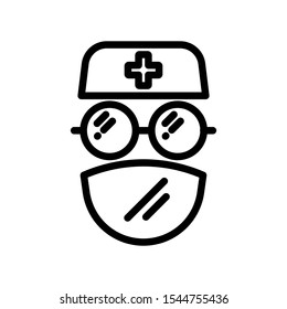 Doctor line flat vector icon for mobile application, button and website design. Illustration isolated on white background. EPS 10 design, logo, app, infographic.