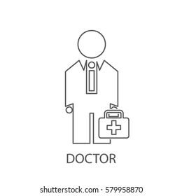 icono de línea de doctor
