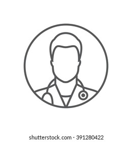 Doctor Line Icon Avatar.