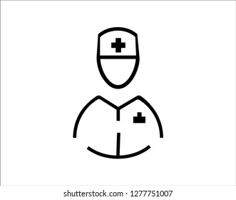 Doctor line icon. High quality black outline logo for web site design and mobile apps. Vector illustration on a white background.