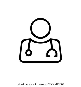 Doctor line icon. High quality black outline logo for web site design and mobile apps. Vector illustration on a white background.