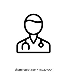 Doctor line icon. High quality black outline logo for web site design and mobile apps. Vector illustration on a white background.