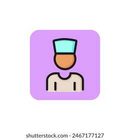 Doctor line icon. Man, uniform, paramedic. Occupation concept. Can be used for topics like medical help, hospital, first aid