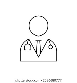 Doctor line icon on white background.