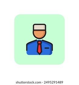 Doctor line icon. Person, tie, lab coat. Medical occupation concept. Can be used for topics like medicine, hospital, practitioner, physician