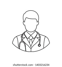 Doctor line icon - Vector 