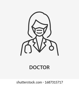 Doctor line icon. Vector illustration on white background.