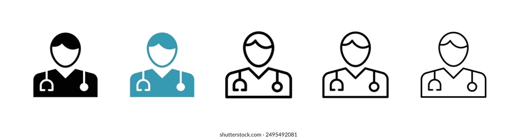 Doctor line icon vector set.