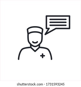 icono de línea de doctor, ilustración simple de vector