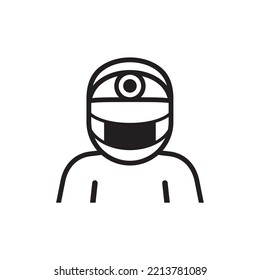 Doctor line icon. Icon doctor wearing a mask. Can be used for topics such as medicine, clinic, health care