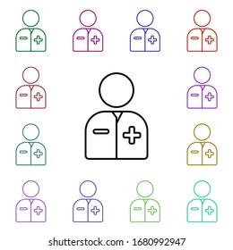 Doctor line multi color style icon. Simple thin line, outline vector of hospital icons for ui and ux, website or mobile application