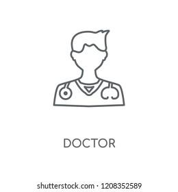 Doctor linear icon. Doctor concept stroke symbol design. Thin graphic elements vector illustration, outline pattern on a white background, eps 10.