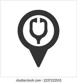 Doctor location icon, Vector Graphics