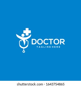 Doctor Logo Design Idea with Blue Background Image 